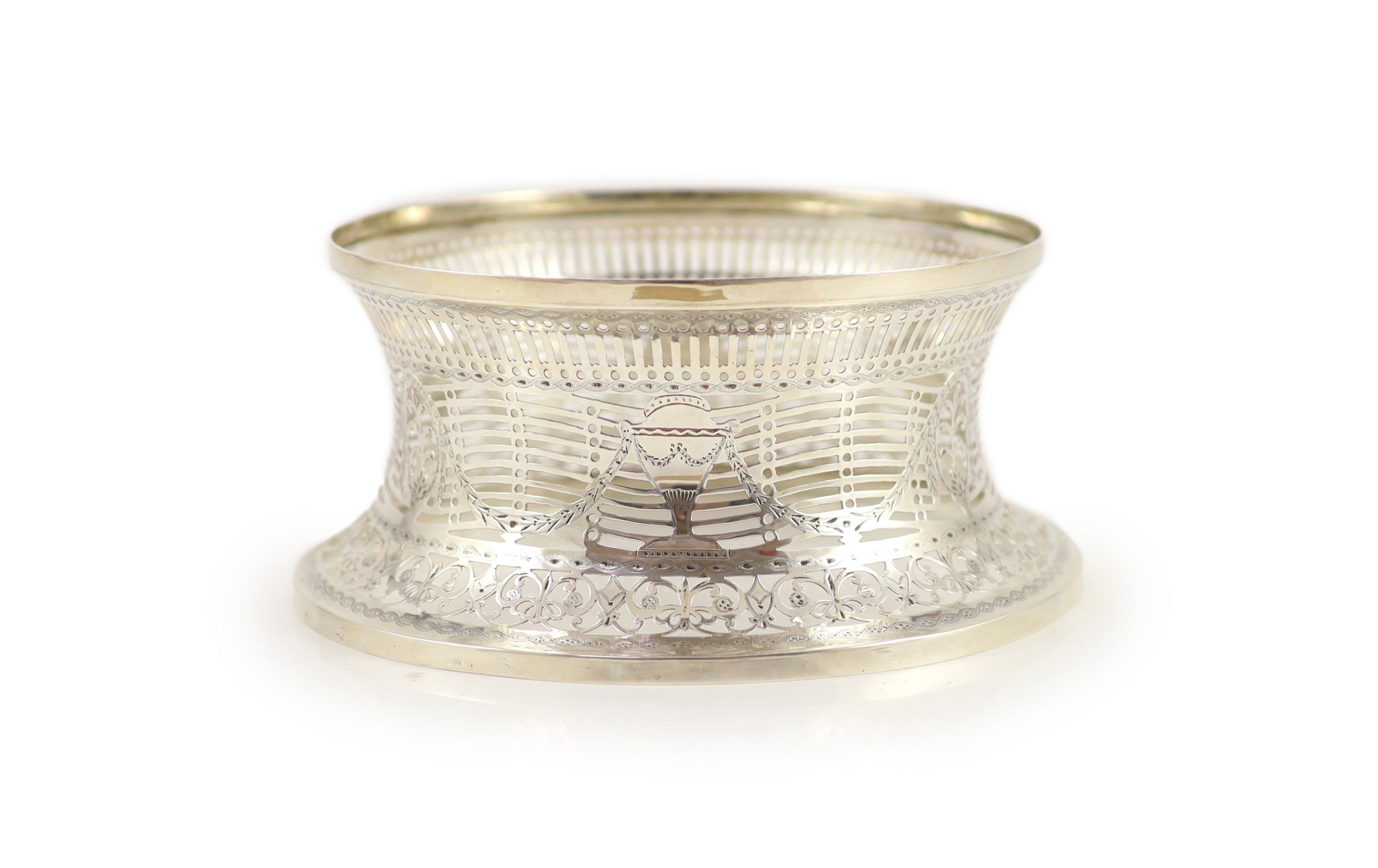 A George V Irish pierced silver dish ring, by West & Son